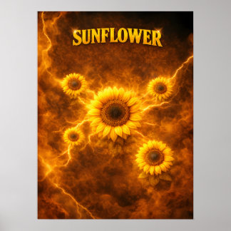 Solros Guldblomma Energi Poster