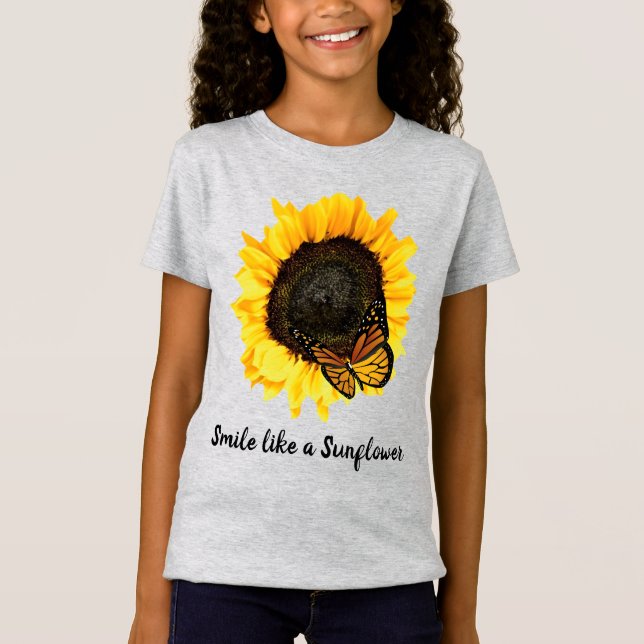 Solros Gult Flower Girls T-Shirt (Framsida)