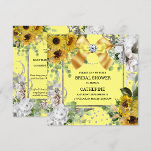 Solros gult land shabby sommaren glitter inbjudningar