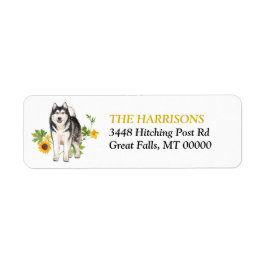 Solros Gult Malamute Hund Returadress Etikett