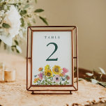 Solros Gult Vattenfärg Blommigt Personligt bröllp Bordsnummer<br><div class="desc">SolrosGult och Rosa Blommigt  Personligt bröllp Bordsnummer</div>