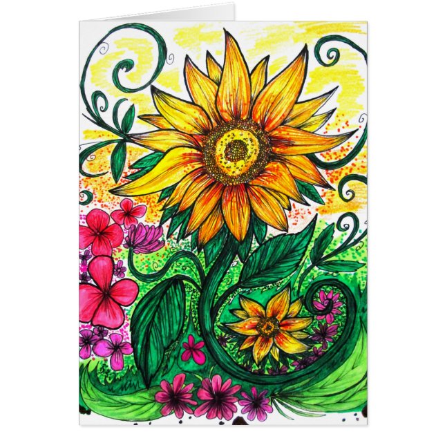 Solros Hälsningskort (Framsidan)