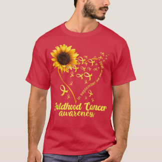 Solros Heart - Guld - Barnomscancer Medveten T Shirt