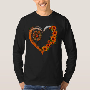 Solros Heart September Vi Bära Orange Leukemi T Shirt