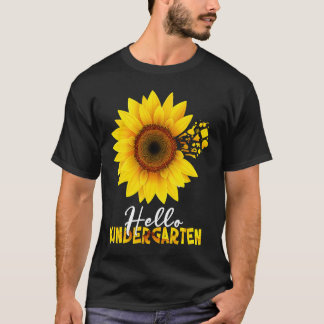 Solros Hej Kindergarten Lycklig första dagen för S T Shirt