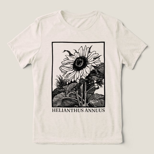 Solros (Helianthus annuus)  T Shirt (Design Framsida)