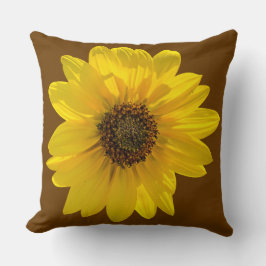 Solros (Helianthus), bakgrundsbelyst av sol Kudde