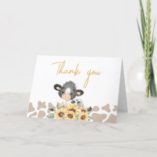 Solros Heliga Kow Baby Shower Tack Kort