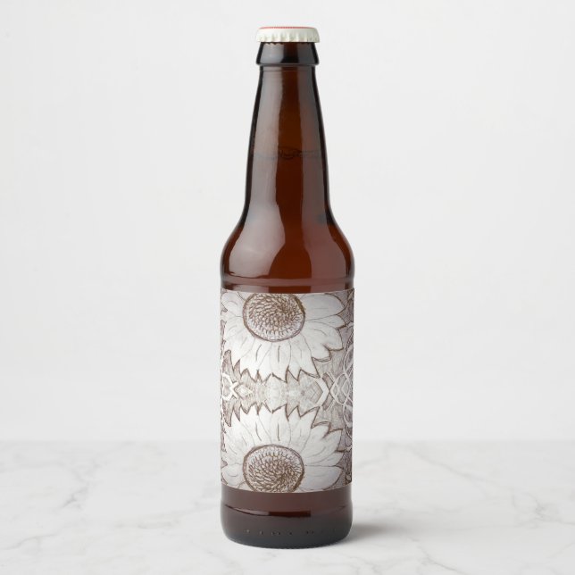 Solros hemma ölflaska etikett (Framsida)