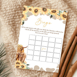 Solros Highland Ko Baby Shower Bingo Spel
