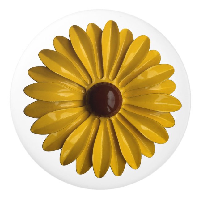 Solros Hippie Daisy Flower Blommigt BOHO Gult Knopp (Framsidan)