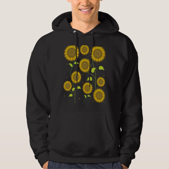 Solros Hippie Flower Blommar av typ S Hoodie (Framsida)