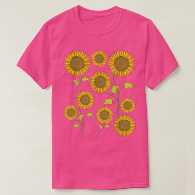 Solros Hippie Flower Blommar av typ S T Shirt (Design framsida)