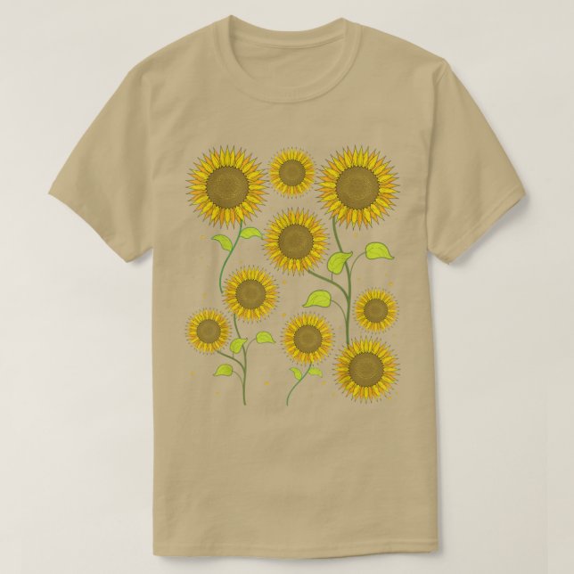 Solros Hippie Flower Blommar av typ S T Shirt (Design framsida)