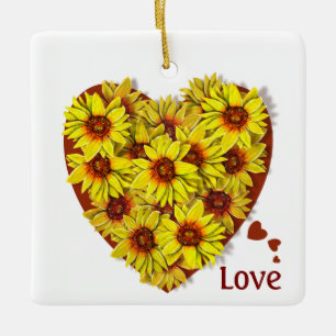 Solros Hjärt Ornament