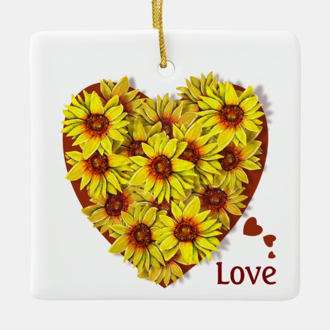 Solros Hjärt Ornament (Framsida)