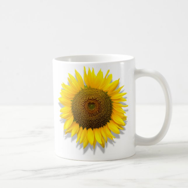 Solros hjärta inre /Mug storlek 11oz Kaffemugg (Höger)