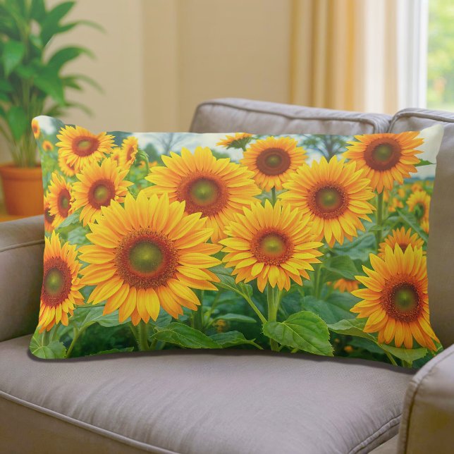 Solros höftkudde lumbarkudde (Lumbar pillow with sunflowers)