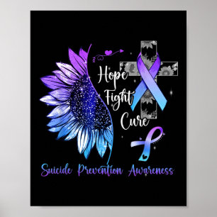 Solros Hope Kamp Läka Suicide Förebyggande Medvete Poster