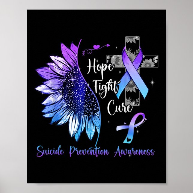 Solros Hope Kamp Läka Suicide Förebyggande Medvete Poster (Framsidan)