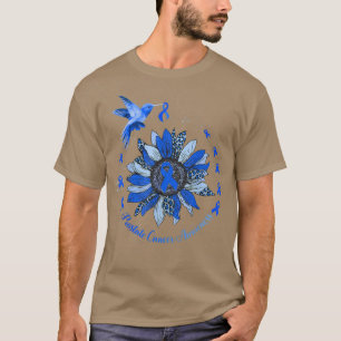Solros Hummingbird Blue Ribbon Prostate Cancer T Shirt
