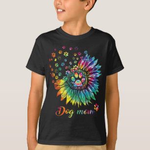 Solros Hund Mamma Tie Dye Hund älskare Funny T Shirt