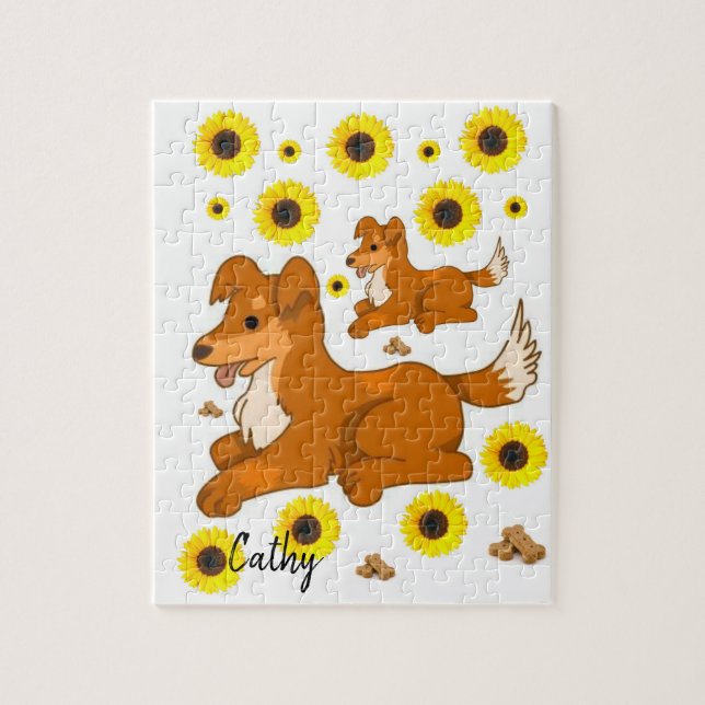 Solros Hundpussel Pussel (Vertikal)