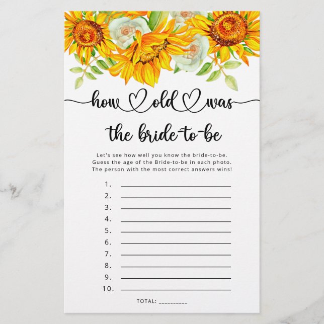 Solros hur gammal var bruden att spela (Framsida)