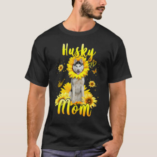 Solros Husky Mamma Hund Mors dag T Shirt
