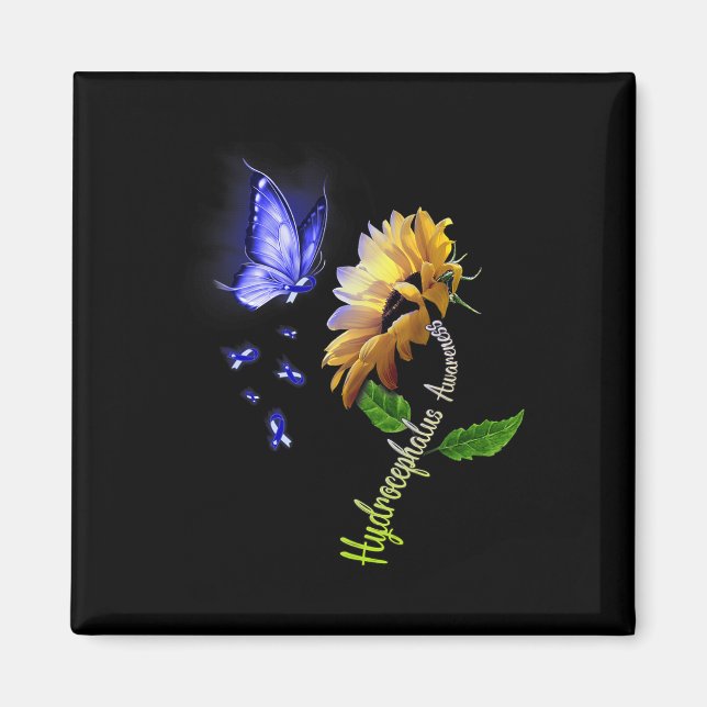 Solros Hydrocephalus Medvetenhet 2 Magnet (Framsidan)