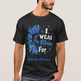 Solros I Bära Blue för Dyspraxia Medvetenhet T Shirt
