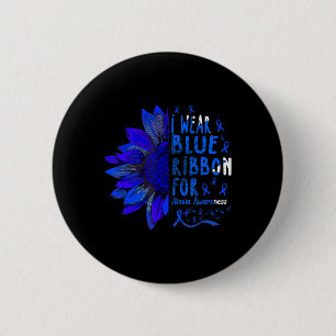 Solros I Bära Blue Ribbon for Ataxi Awareness Knapp