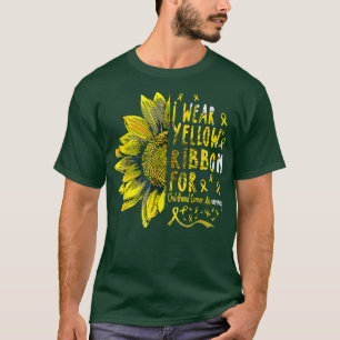 Solros I Bära Gult Ribbon Childancy Cancer Aw T Shirt