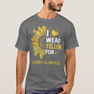 Solros I Bära Gult Ribbon Sarcoma Awareness T Shirt