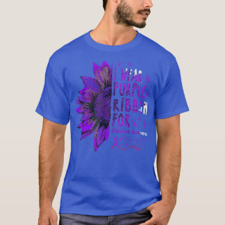 Solros I Bära Lila Ribbon for Alzheimer Medveten T Shirt