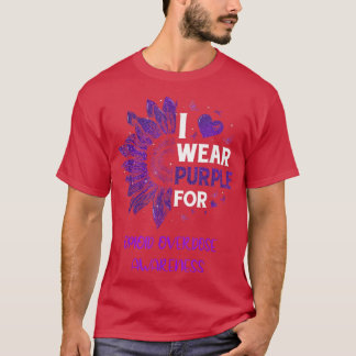 Solros I Bära Lila Ribbon Opioid Överdosering Awa T Shirt