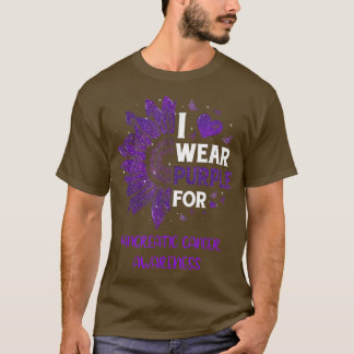 Solros I Bära Lila Ribbon Pankreascancer A T Shirt