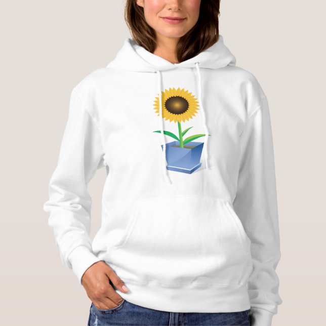 Solros i en prick Womens Hoodie T Shirt (Framsida)