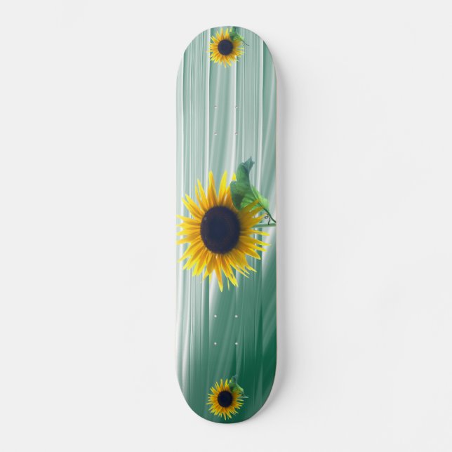Solros i Fullt Bloom Old School Skateboard Bräda 18 Cm (Framsida)