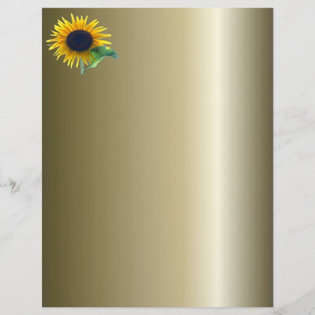 Solros i Fullt Bloom på Guld (Framsida)
