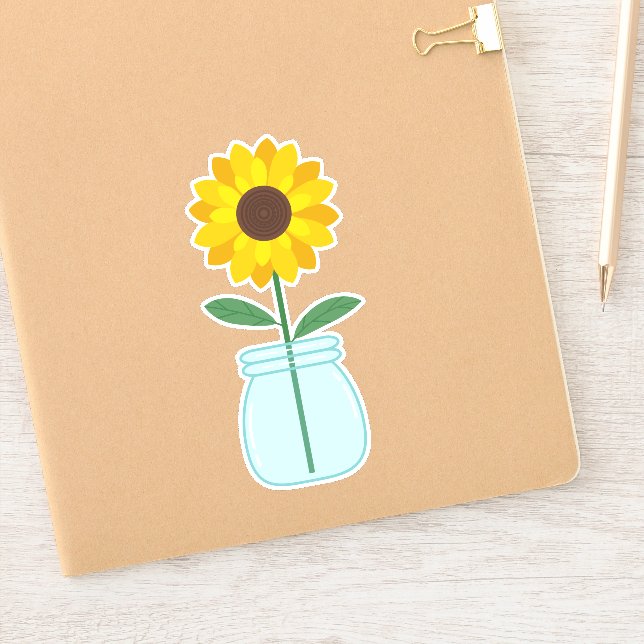 Solros i Mason Burk Klistermärken (Anteckningsbok)