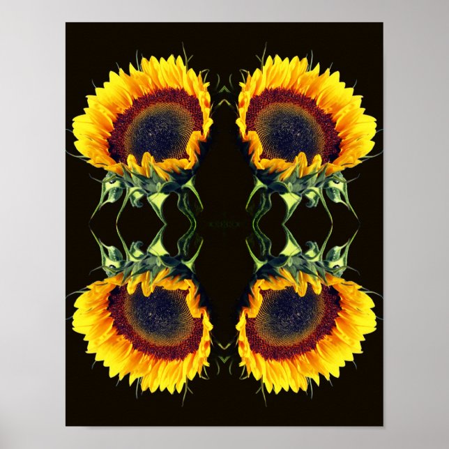 Solros i solskensfärgad Abstrakt Poster (Framsidan)