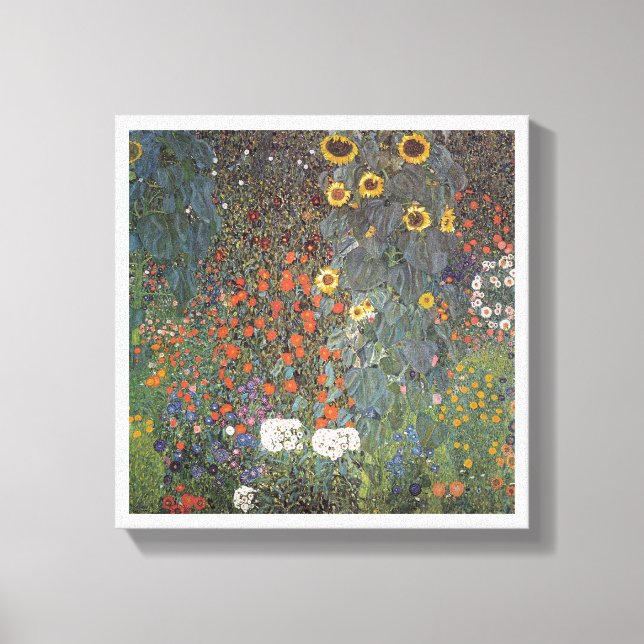 Solros i trädgården Gustav Klimt art nouveau Canvastryck (Framsida)