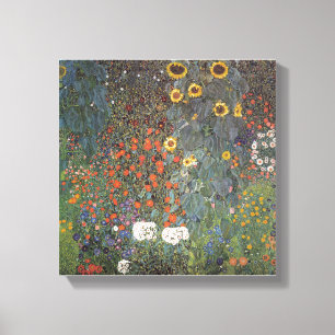 Solros i trädgården Gustav Klimt art nouveau Canvastryck