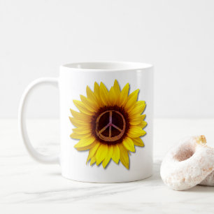 Solros Inre Fred Symbol Skylt Anti-Krig Kärlek Kaffemugg
