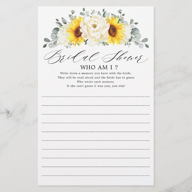 Solros Ivory Peony-Blommigt som jag spelar (Framsida)