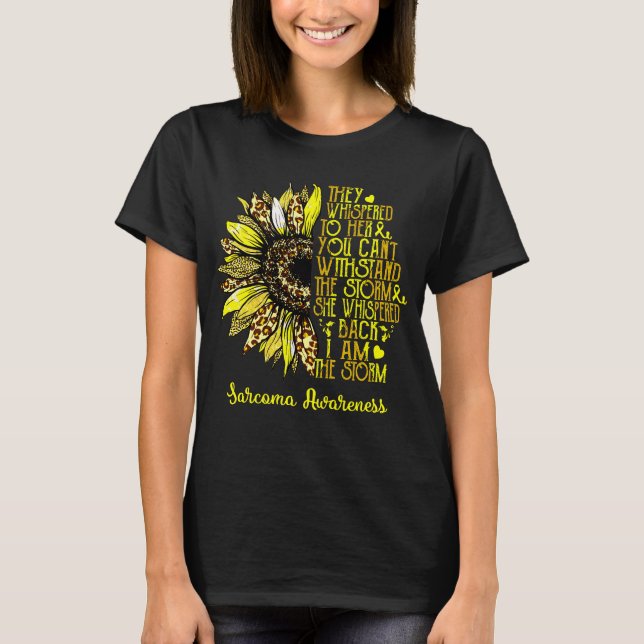 Solros Jag är Storm Sarcoma Awareness T Shirt (Framsida)