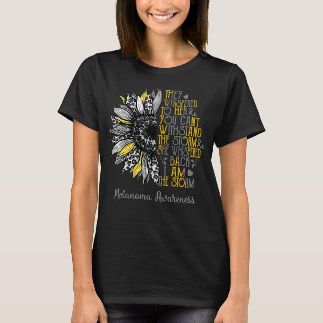 Solros Jag är stormen Melanoma Awareness T Shirt (Framsida)