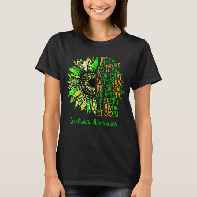 Solros Jag är stormen Scoliosis Awareness T Shirt (Framsida)