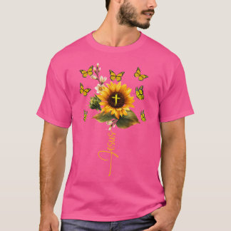 Solros Jesus Kor Butterflies Art Religiösa Ch T Shirt